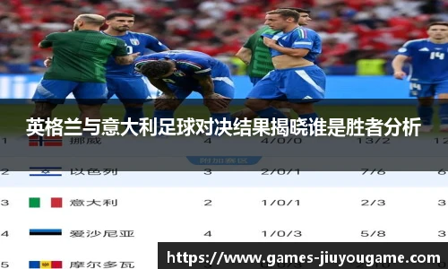 英格兰与意大利足球对决结果揭晓谁是胜者分析